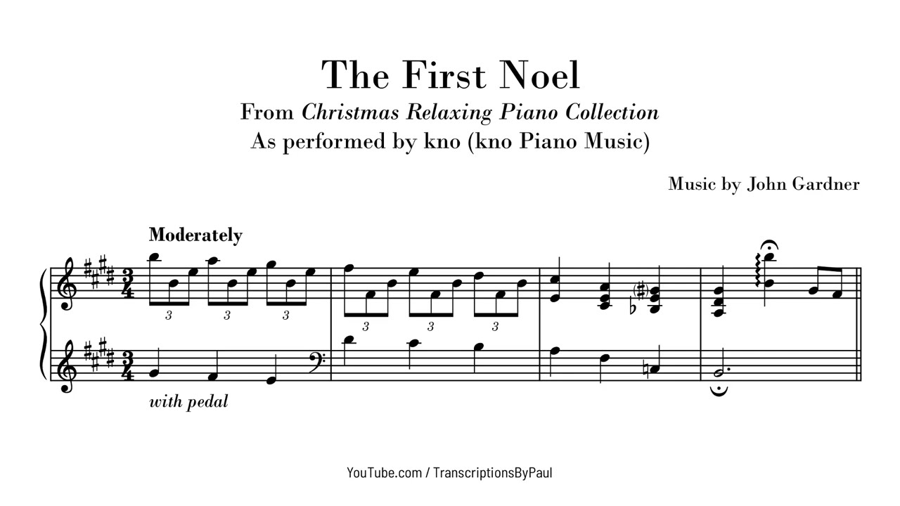 The First Noel - kno Piano Music - Sheet music transcription