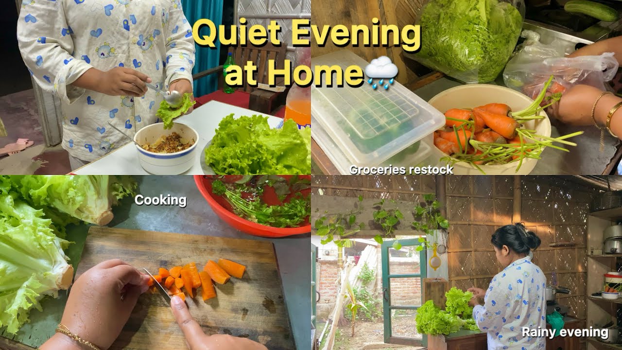 Cozy Rainy Evening🌧️💨✨ Restocking Groceries 🥦 Cooking 🍛  Life at Home 🏡🌙