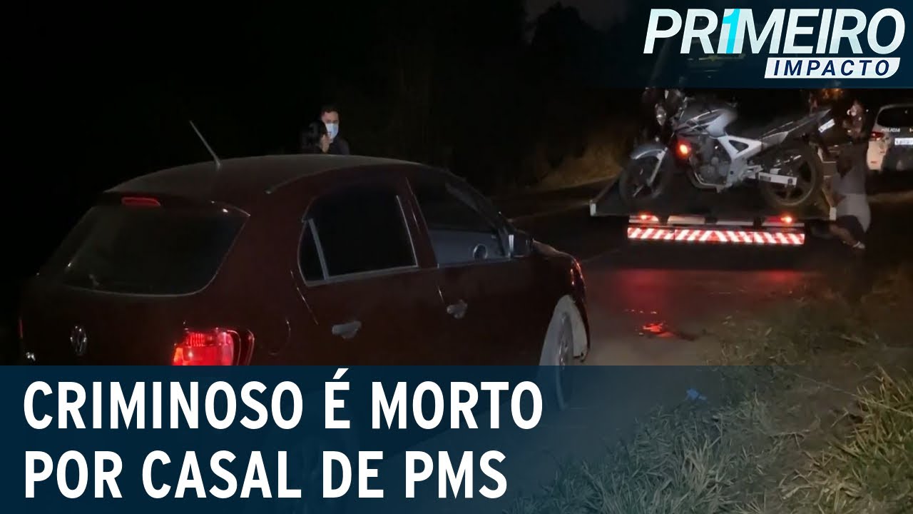 Assaltante é morto após abordar casal de policiais militares | Primeiro Impacto (17/08/21)