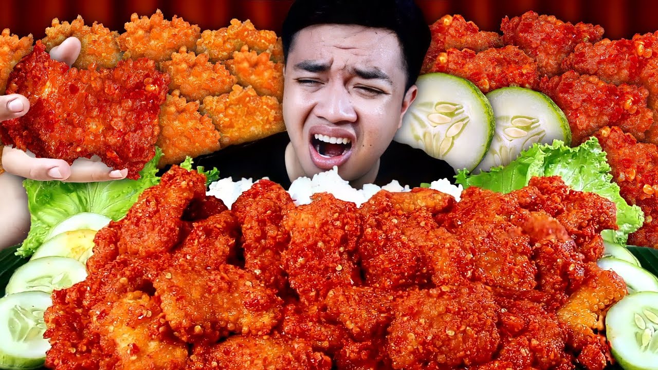 LAGI VIRAL ‼️ MUKBANG CRISPY CHICKEN NUGGET PEDAS MANDI CABE LEVEL 100