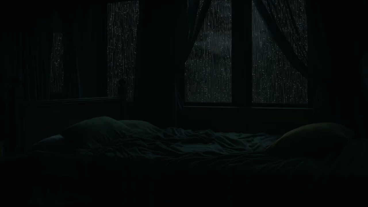 Soft Night Rain Sounds in a Dark Bedroom | Relaxing Sleep Ambience