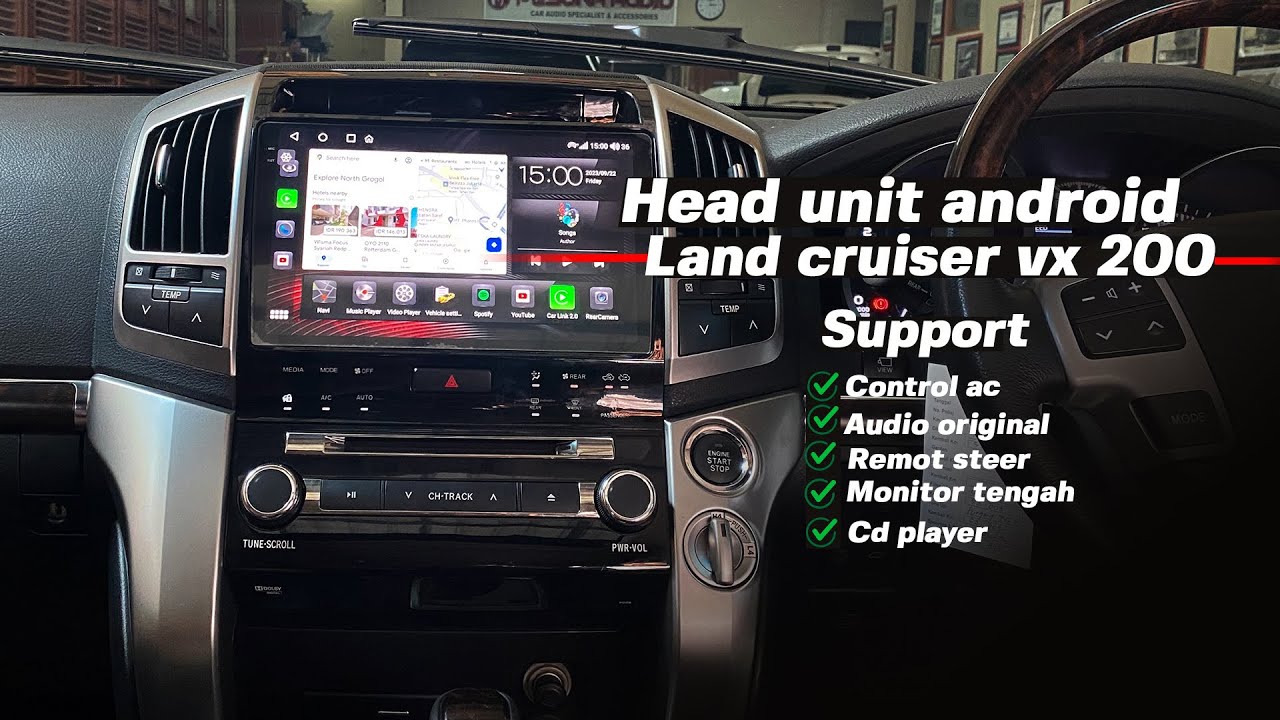 LAND CRUISER VX 200 UPGRADE HEAD UNIT ANDROID OEM 10 INCH TETAP MEMPERTAHANKAN FITUR ORIGINAL LC 200