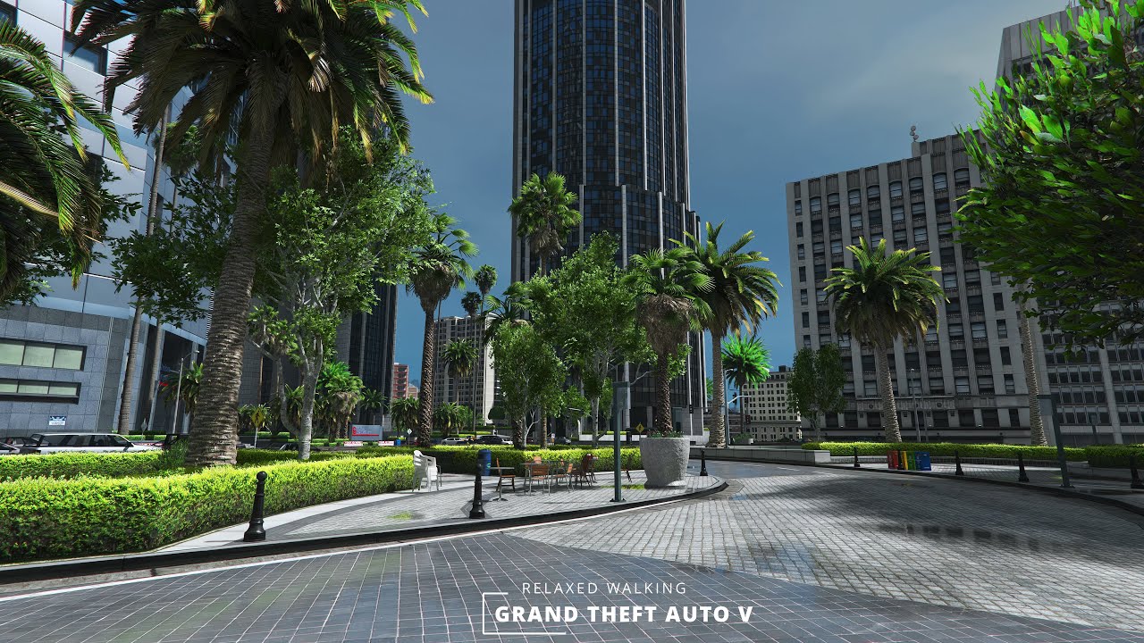 Grand Theft Auto V – Los Santos Walk Under Overcast Skies | 4K Ray Tracing