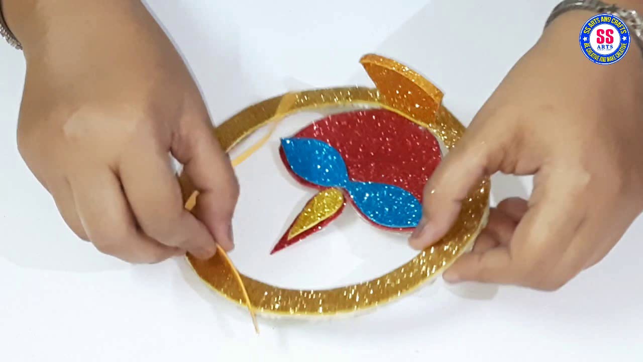 Amazing wall hanging diya for Diwali /Home decor /Hanging diya making with glitter foam sheet
