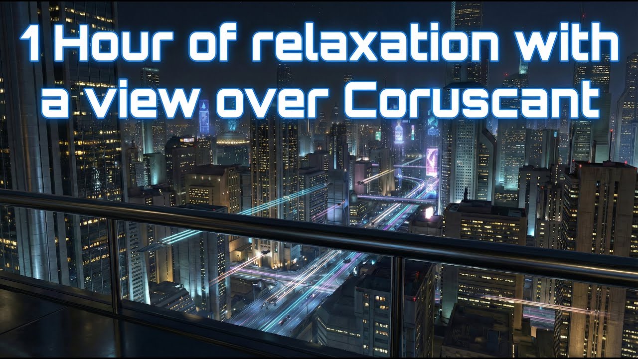 Relaxing on Coruscant: 1 Hour Deep Space Music & Cyberpunk City Night View [Star Wars Ambience]