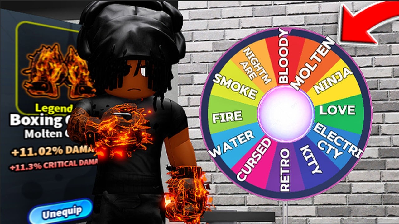 Spinning a Wheel to Choose What Gloves I Use in Roblox Fight in a School!