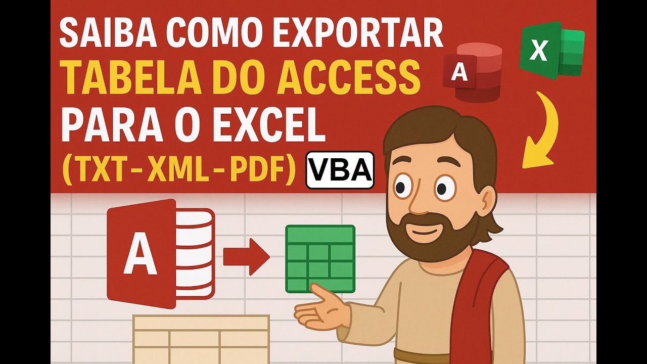 #Access #Excel #VBA SAIBA COMO EXPORTAR TABELAS DO ACCESS para O EXCEL -TIPO: TXT,XML,PDF