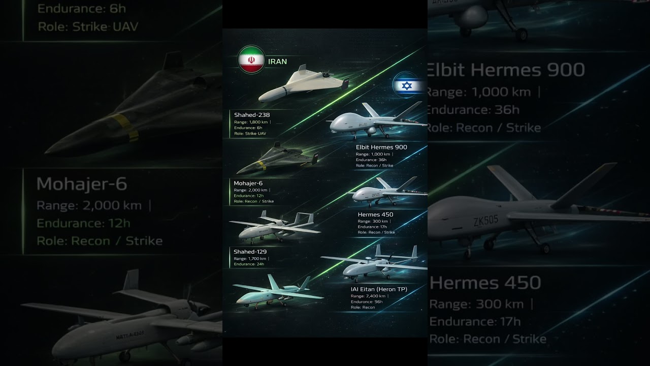 Iran vs Israel Drones:Ultimate UAV Showdown Reveal🔥 #drones #military #tech #warfare #iran #israel