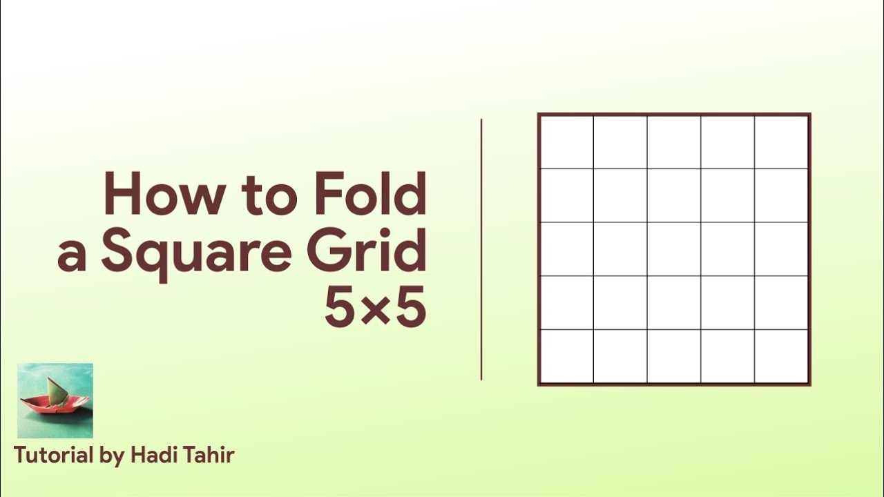 Origami Basics Tutorial: Folding a 5-division square grid (5x5)
