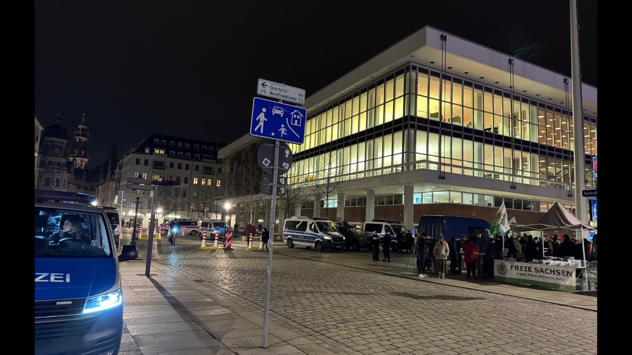 Dresden Montagsprotest Lutz Giesen, Max Schreiber & Antifa Gegendemo 9.2.26