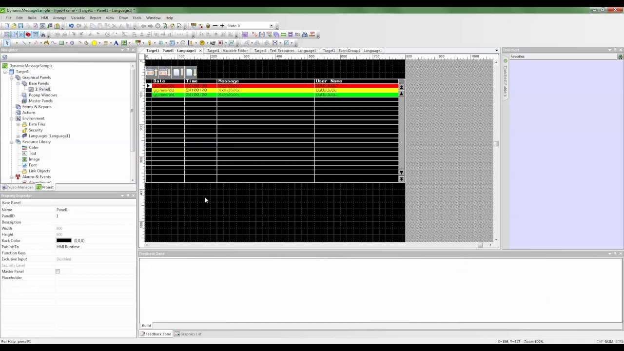 Vijeo Designer Dynamic Messages