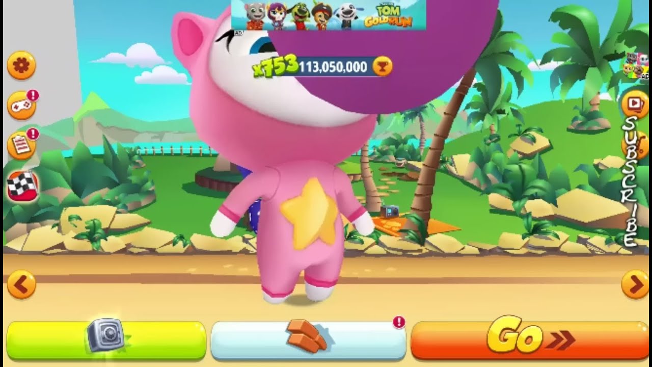Talking Tom Gold Run - Unicorn Angela - Building Houses - Hawaiian Hank's Home