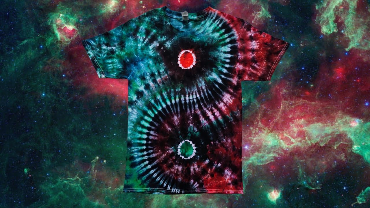 Red and Green Yin Yang Galaxy Tie Dye Tutorial
