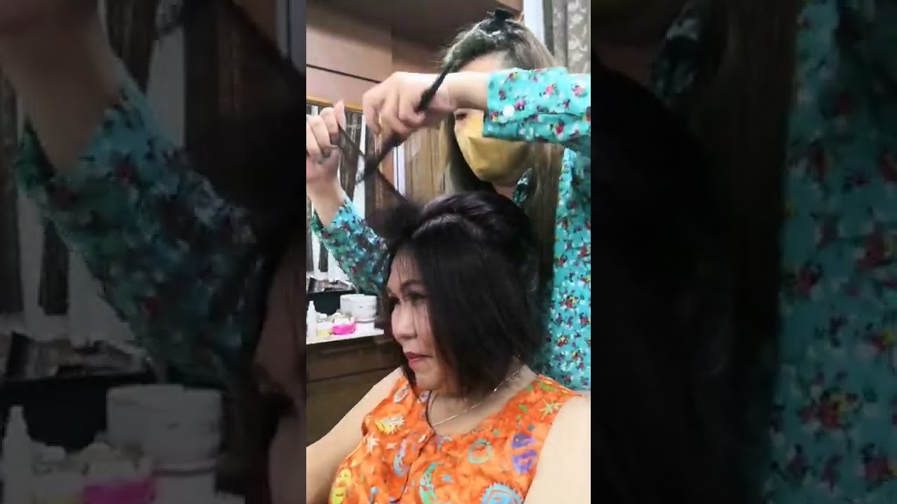 cara sanggul rambut pendek di salon