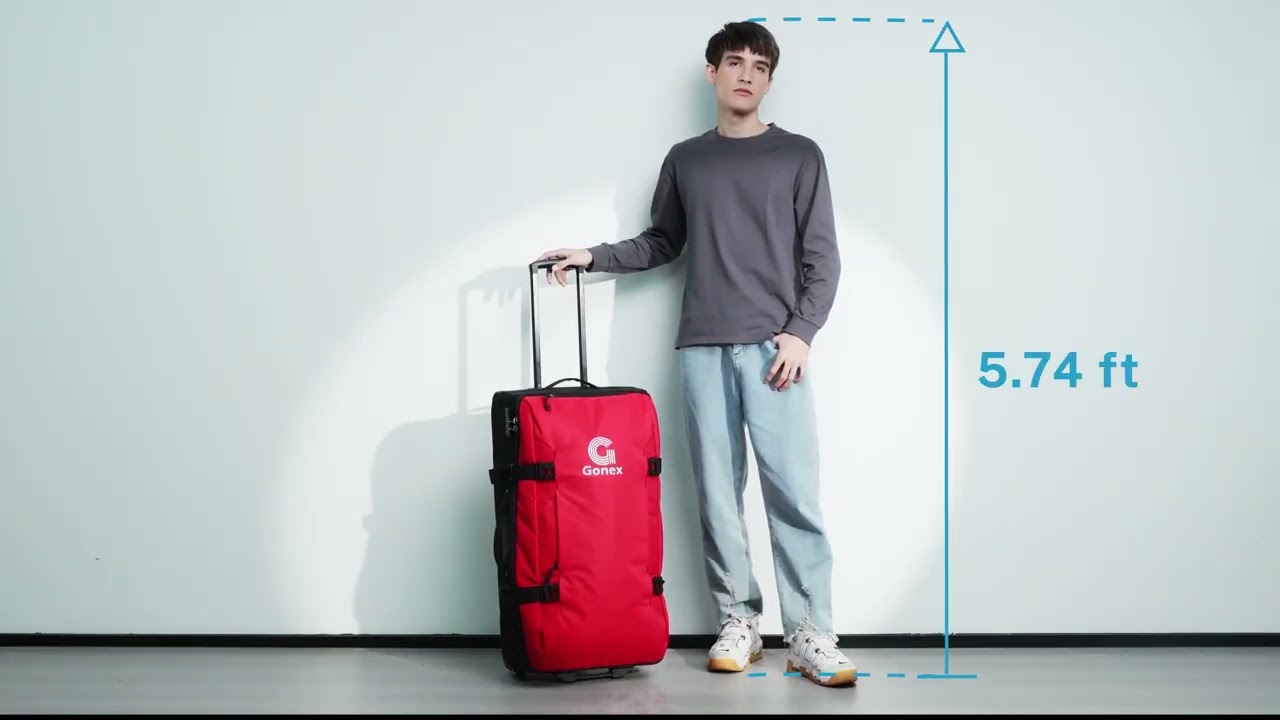 Best Checked Travel Rolling Bag - Gonex Nylon Rolling Duffel Bag
