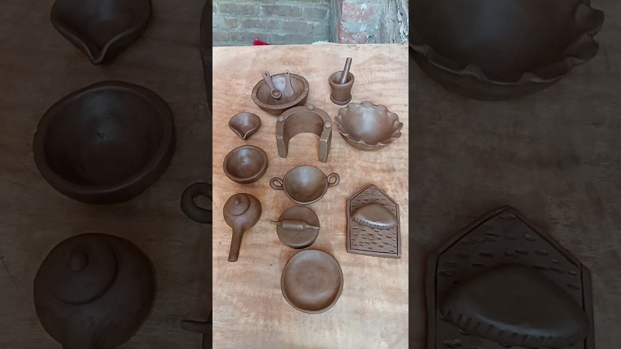 DIY making mini clay cooking pots mitti ke bartan#viralvideo #shortvideo
