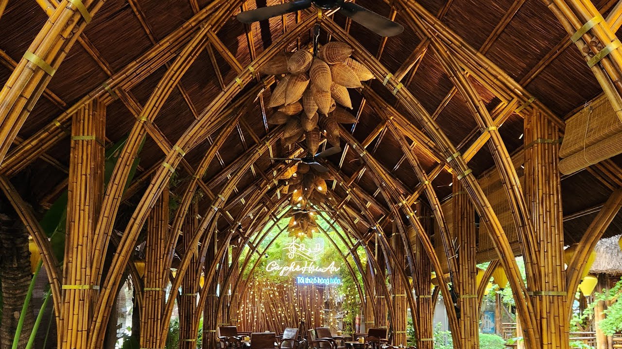 qu&aacute;n cafe bằng tre tuyệt đẹp,nh&agrave; tre uốn cong,nh&agrave; tre m&aacute;i l&aacute;,nh&agrave; tre hai m&aacute;i truyền thống