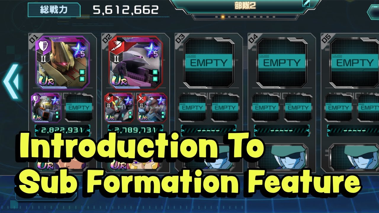 Introduction To Sub Formation Feature (Gundam UC Engage)
