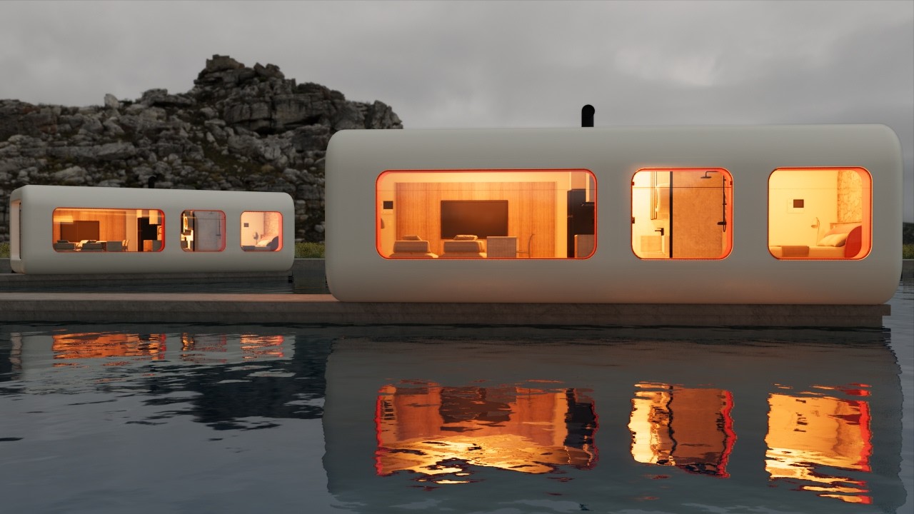 The future of tiny living? 4-Capsule floating village!