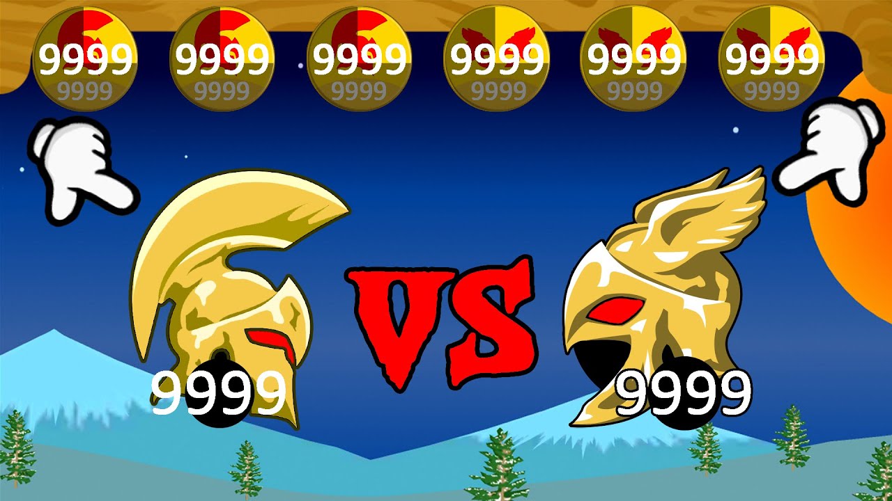 Stick War Legacy | 9999 Items Head Golden VS 9999 Items Head Golden | Stick War Legacy Fight