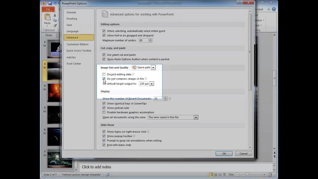 Reduce Powerpoint 2010 File Size