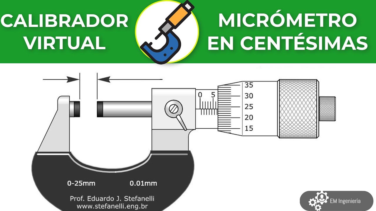Calibrador micrómetro virtual (micrómetro de exteriores en centésimas de milímetro)