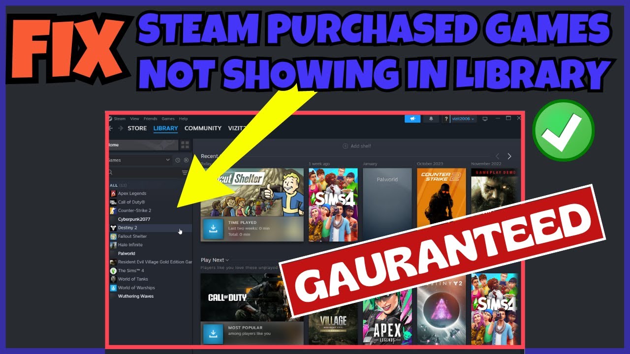 Купленные игры не отображаются в библиотеке Steam. Исправление