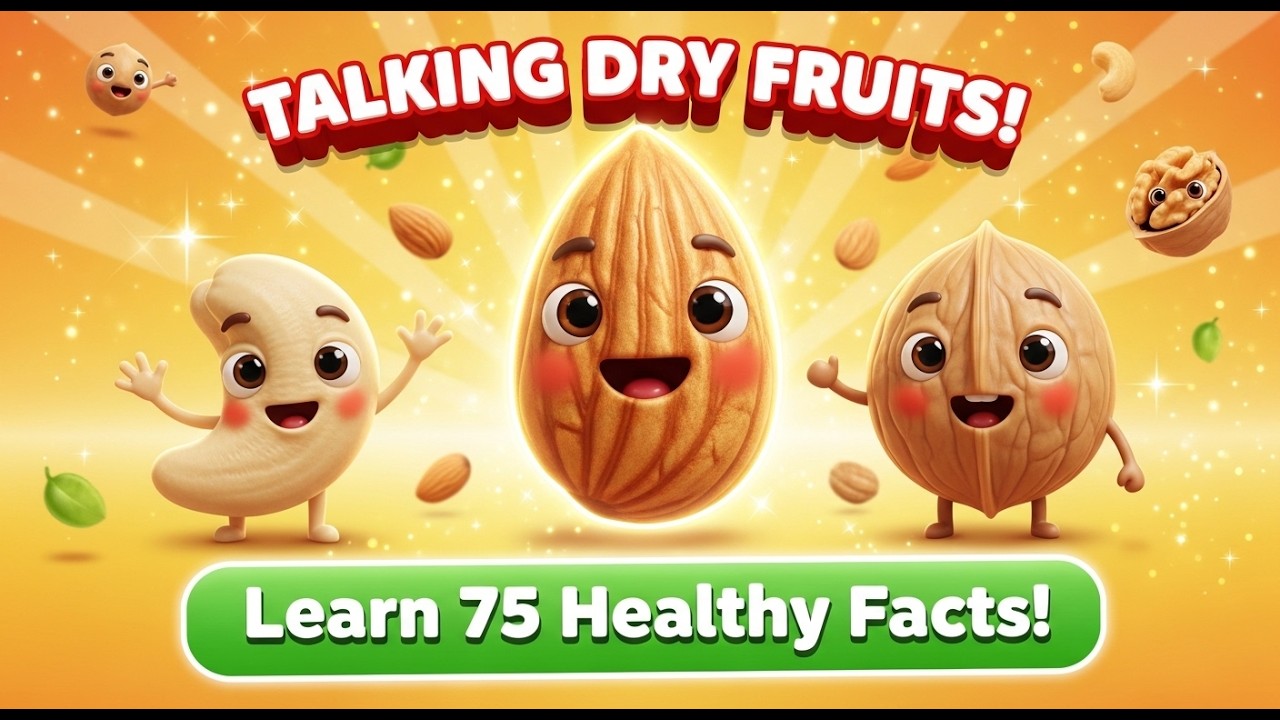 Talking Dry Fruits for Kids | 75 Easy English Sentences | Fun Vocabulary Lesson