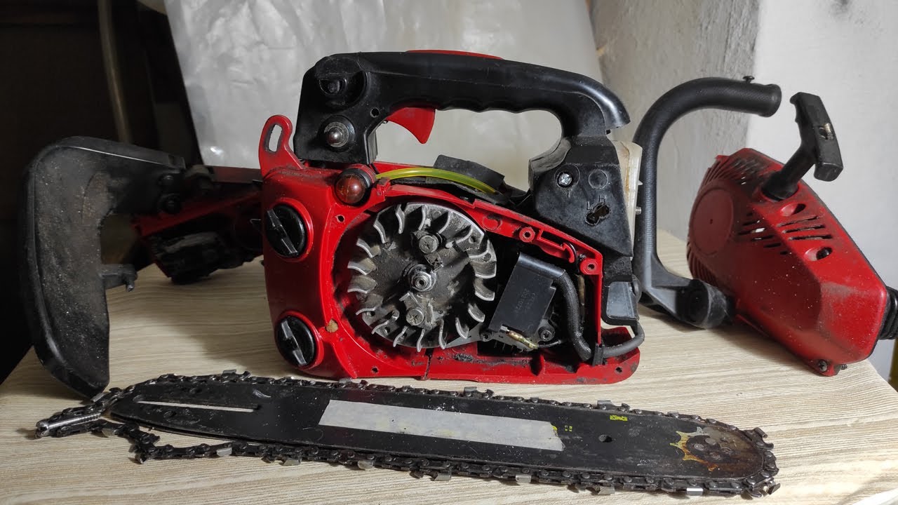 Smontaggio volano magnetico motosega regolazione distanza bobina