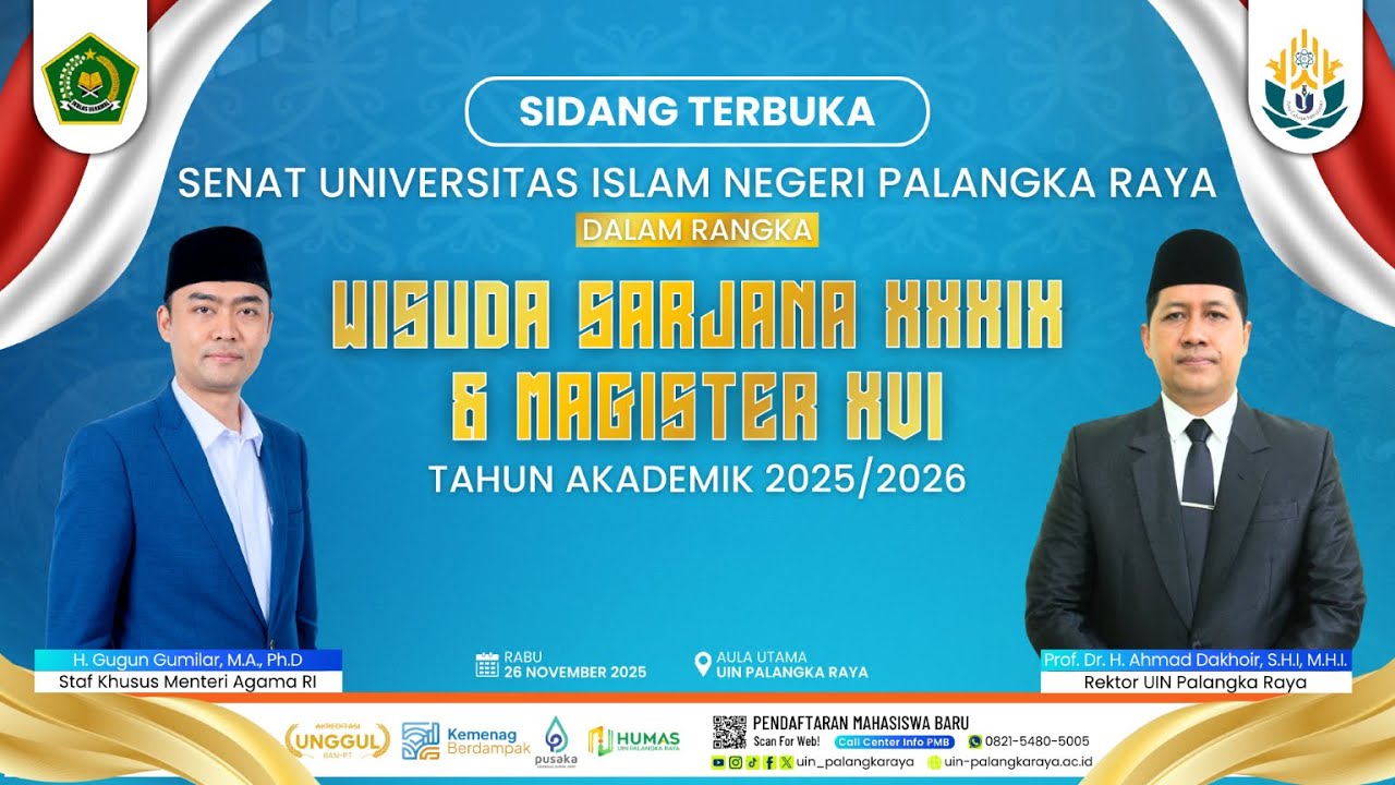 WISUDA SARJANA XXXIX DAN MAGISTER XVI | UIN PKY 2025
