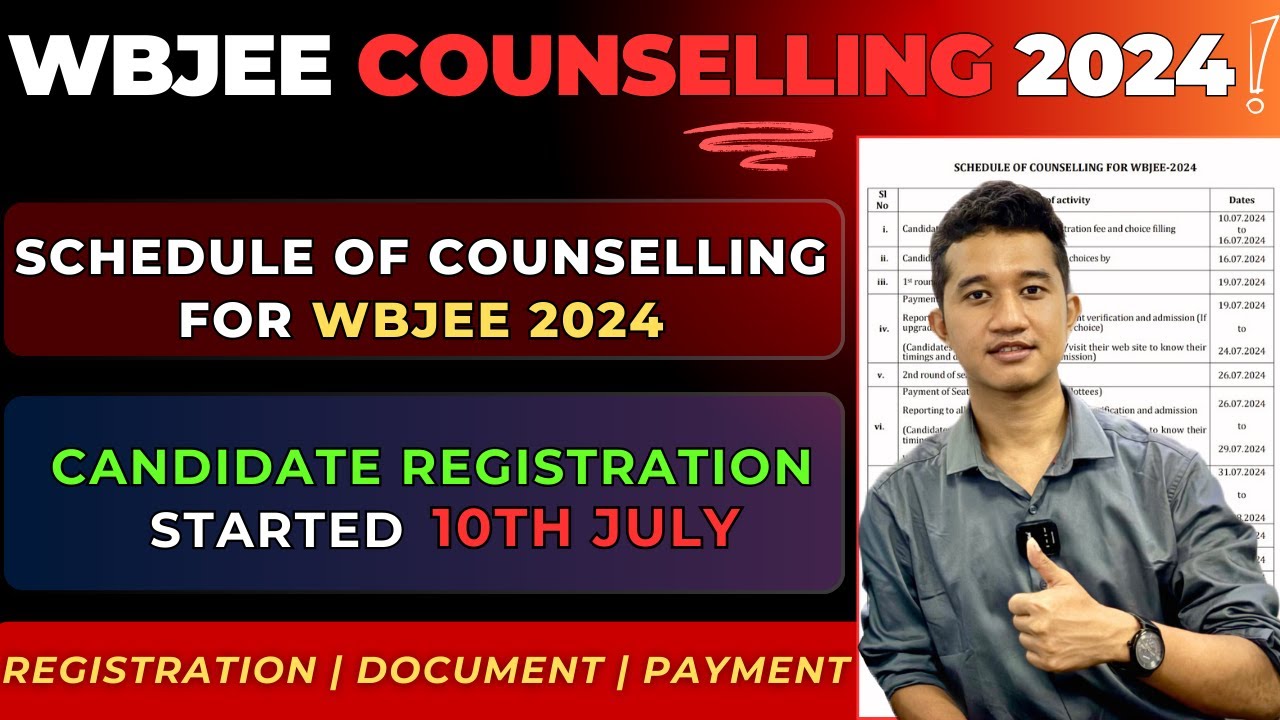 WBJEE Counselling 2024 | Schedule of Counselling for WBJEE 2024 ⏳|