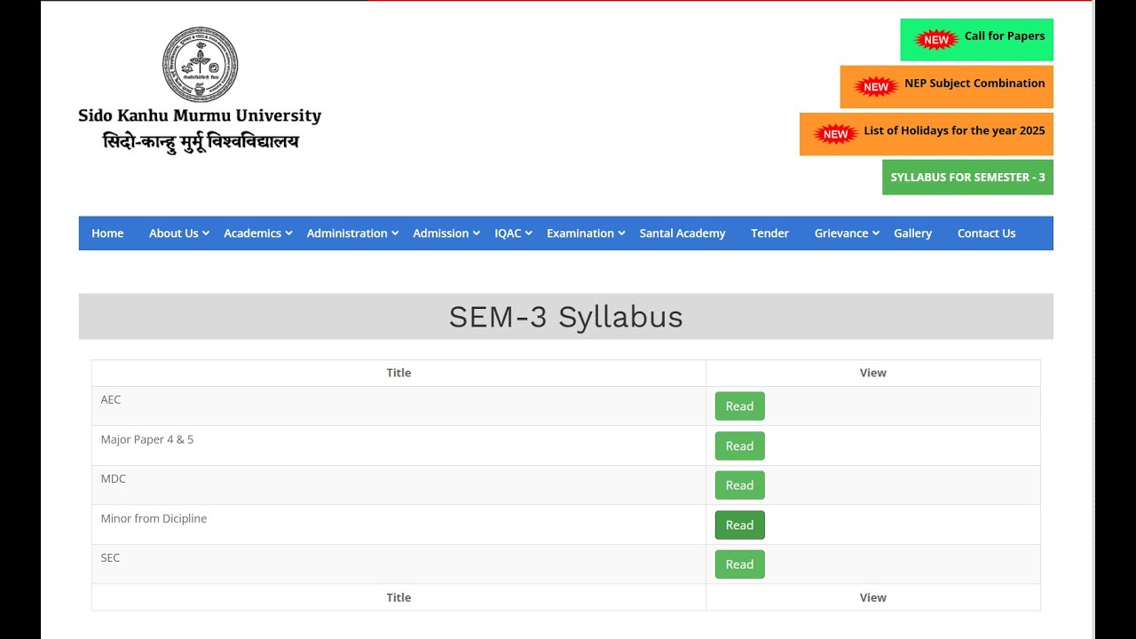 #skmu minor syllabus #skmu MDC syllabus #skmu AEC syllabus #skmu sec syllabus #skmu dumka University