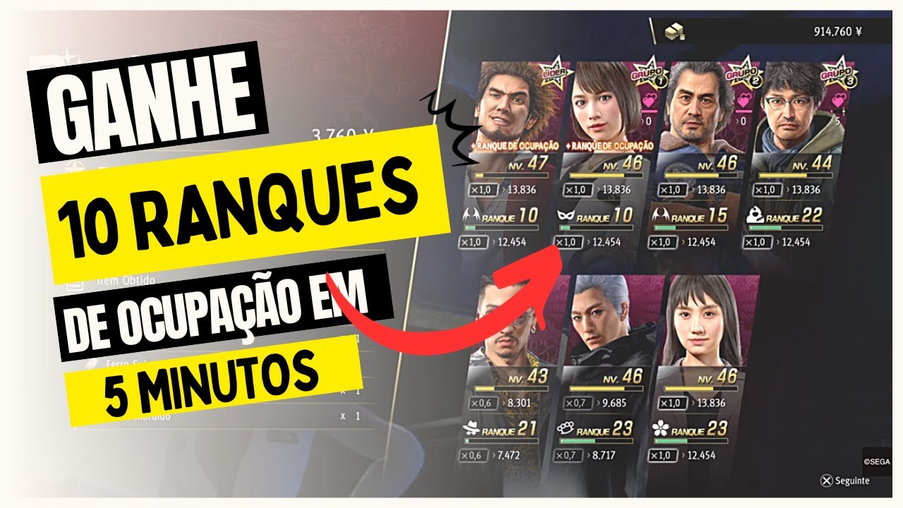 Yakuza Like a dragon - Como upar ranque de ocupação