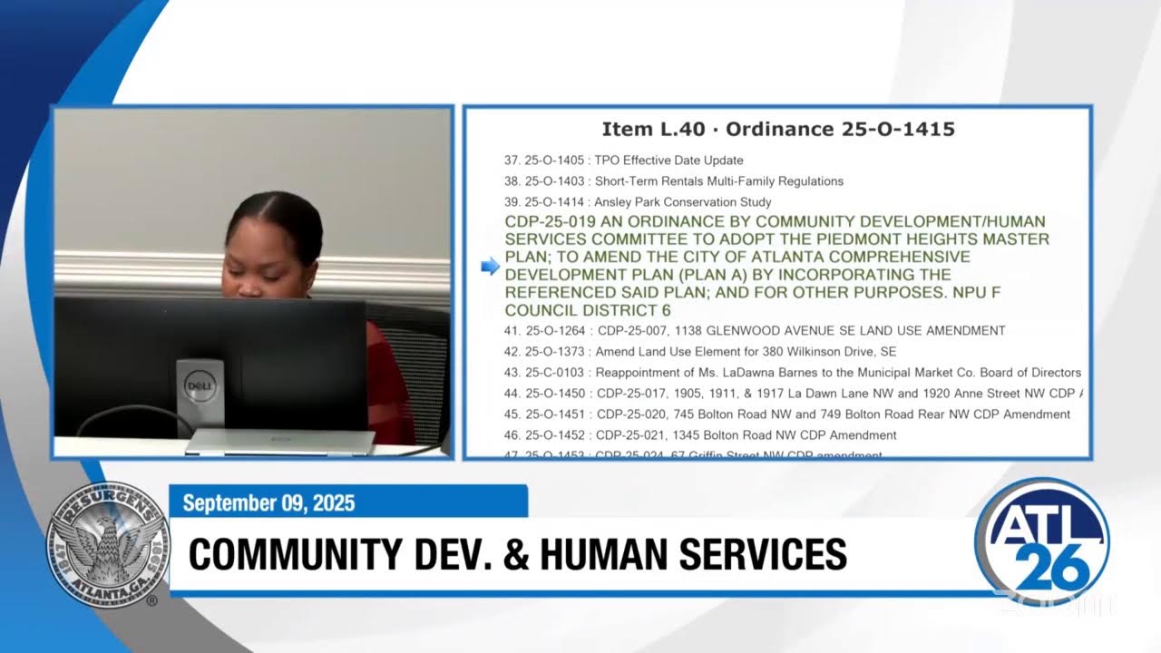 #Atlanta City Council CDHS Committee meeting: September 9, 2025 #atlpol