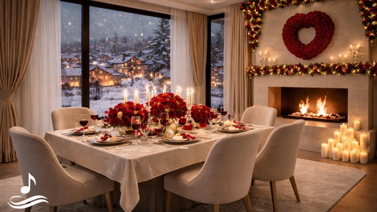 Romantic Fireplace Ambience – 30 Minutes of Warm Cozy Fireplace, Soft Candlelight |Winter Atmosphere