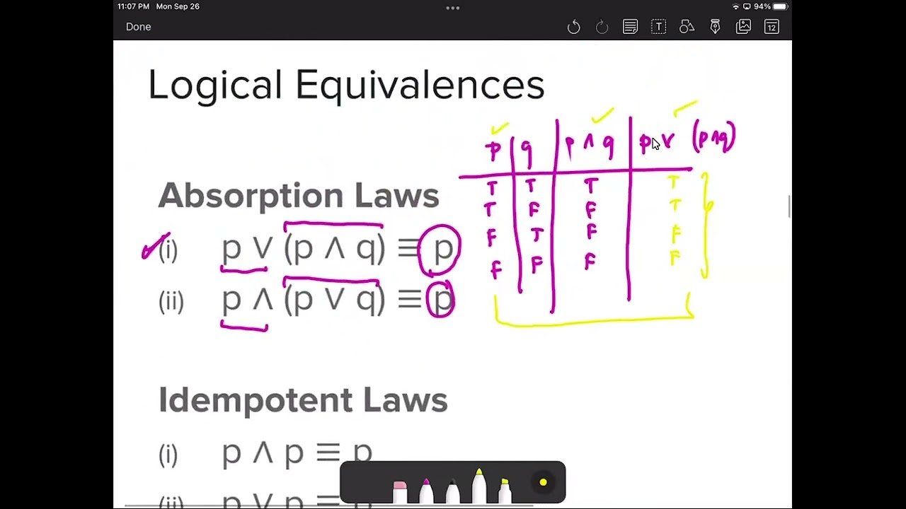 5 - Laws of Logical Equivalence