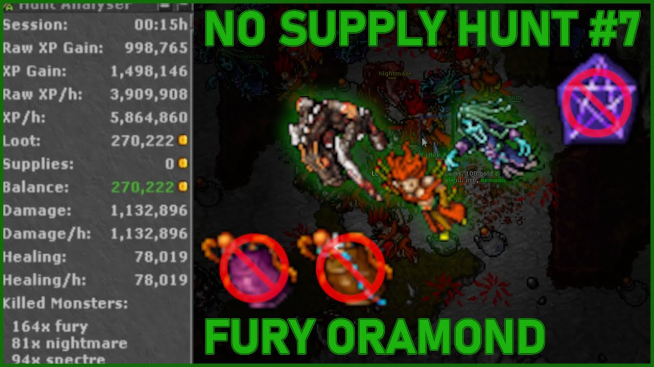 Tibia | Monk 503 | Fury Oramond | No Supplies Hunt #7