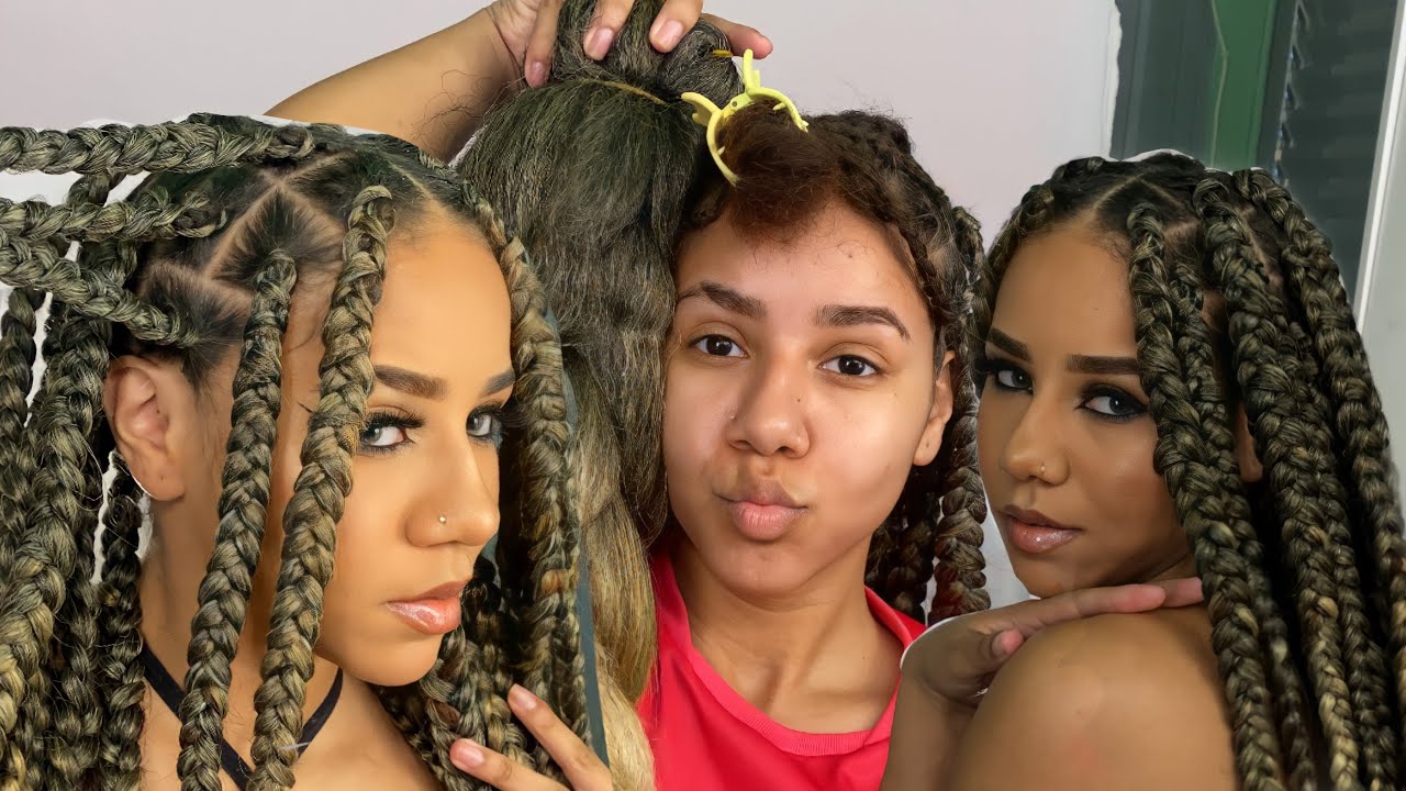 COMO FAZER KNOTLESS BRAIDS SOZINHA EM CASA 🤩🤩