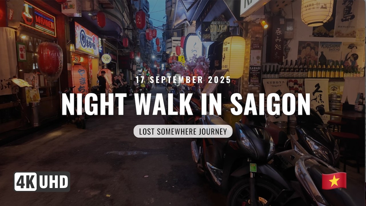 Night Walk in Saigon, Vietnam 🌃 | 4K ambiance for Relaxing, Studying and Working