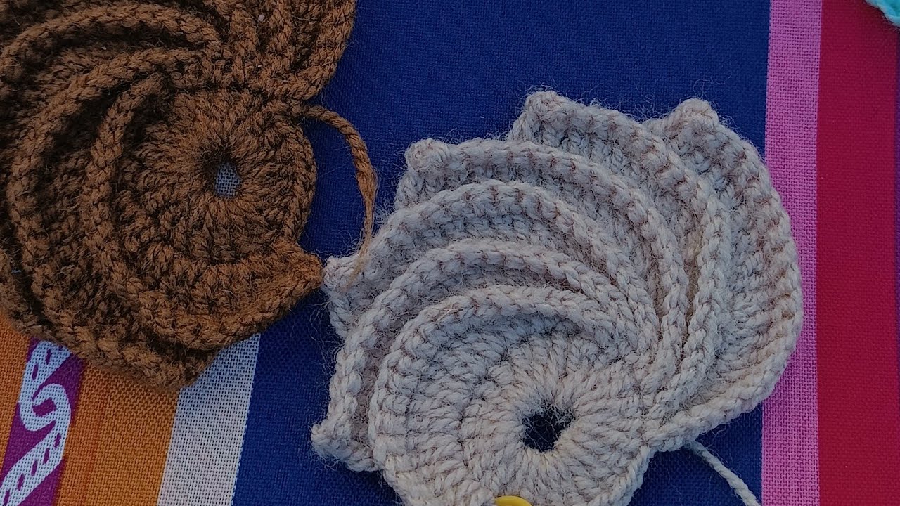 punto caracol tejido a crochet en pastillas para chal 
