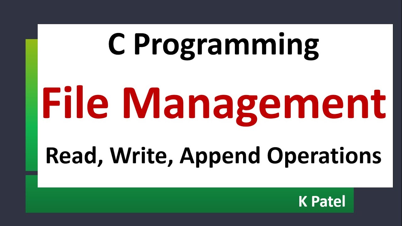 C Programming File Management Operations || Text file Read Write Append Operations