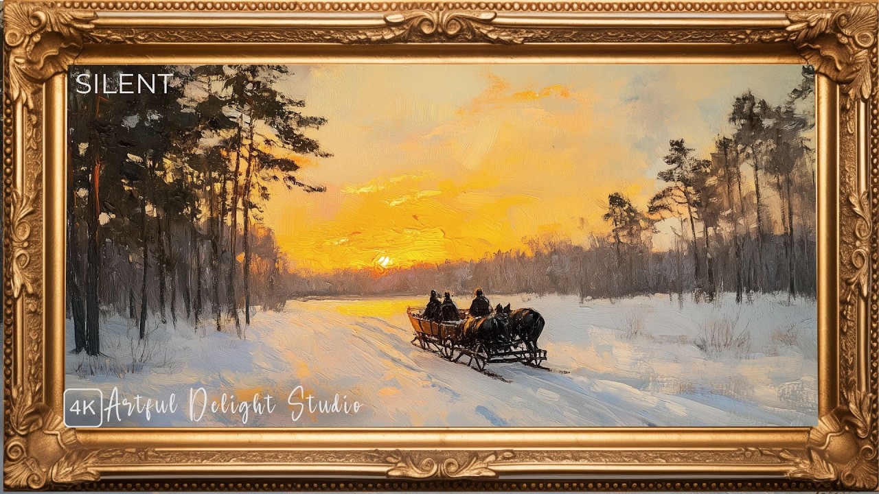 Countryside in Winter | Frame TV Art 4K | TV Screensaver | Gold Frame | Silent