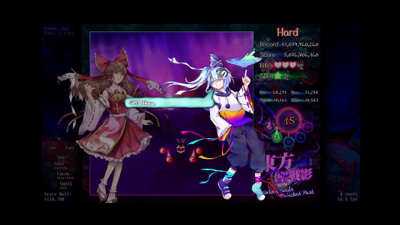 Touhou Forlorn Souls of Wicked Past Demo Hard 1cc (Reimu)