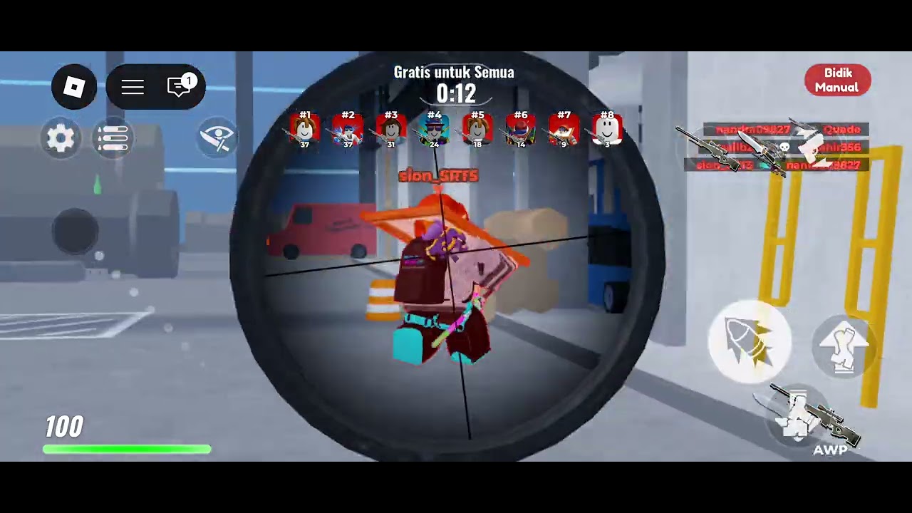 Aku lagi main sniper arena Roblox