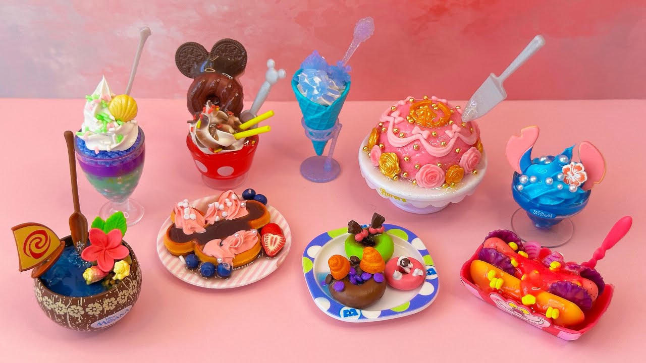 ASMR Mini Brands Disney Snacks You’ll Wish Were Real 🎂🍨🥥 | Unboxing Full Set | So Satisfying