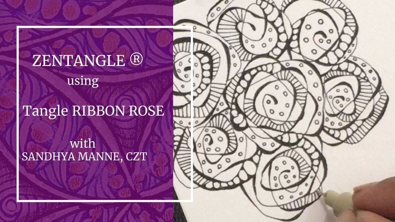 Zentangle&reg; Mini Project with Tangle RIBBON ROSE for beginners