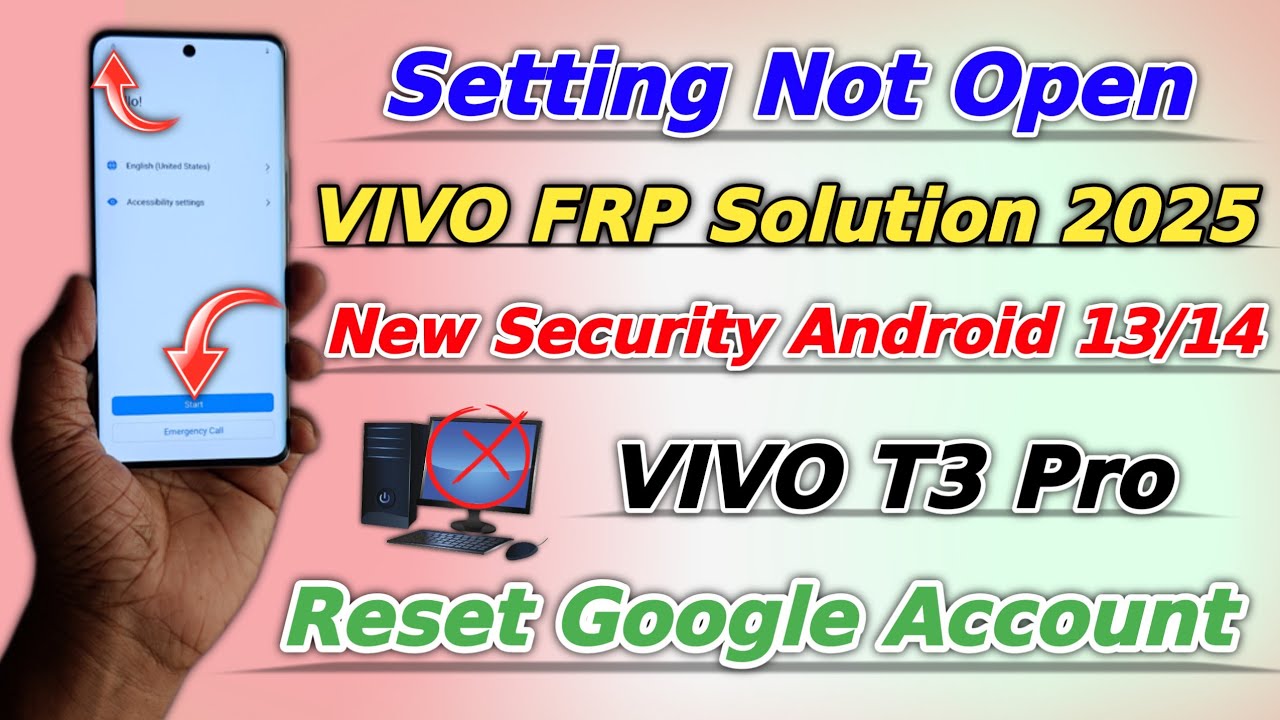 All Vivo Frp Unlock New Trick 2025 👉Setting Not Open 👉Vivo T3 Pro Bypass Google Account Android 14