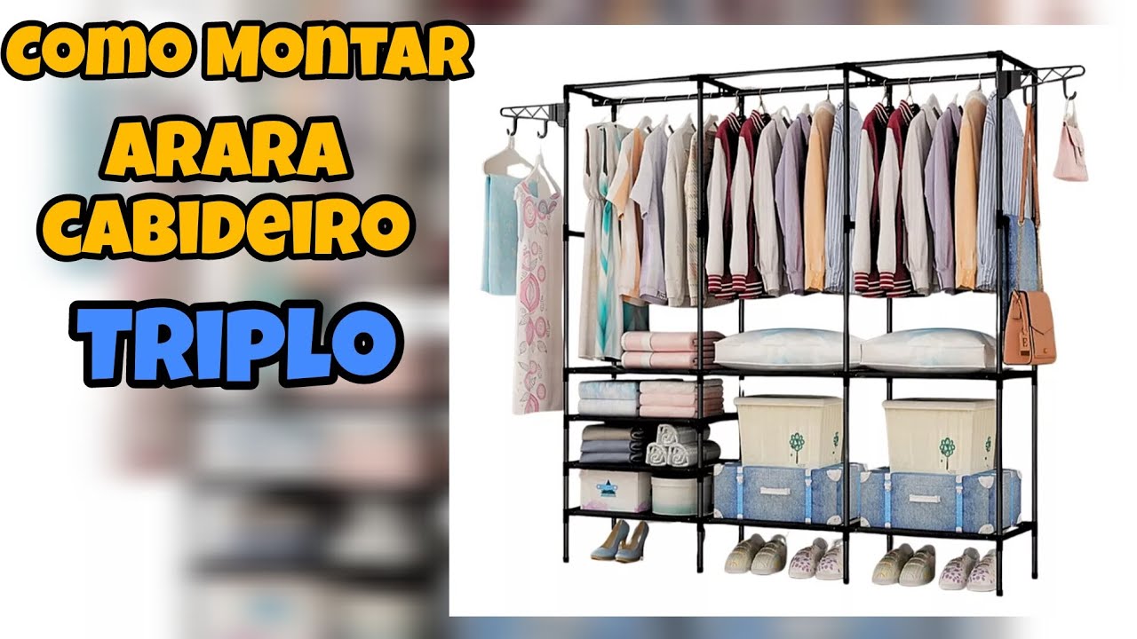 Como Montar Arara Cabideiro P/ Roupa Triplo