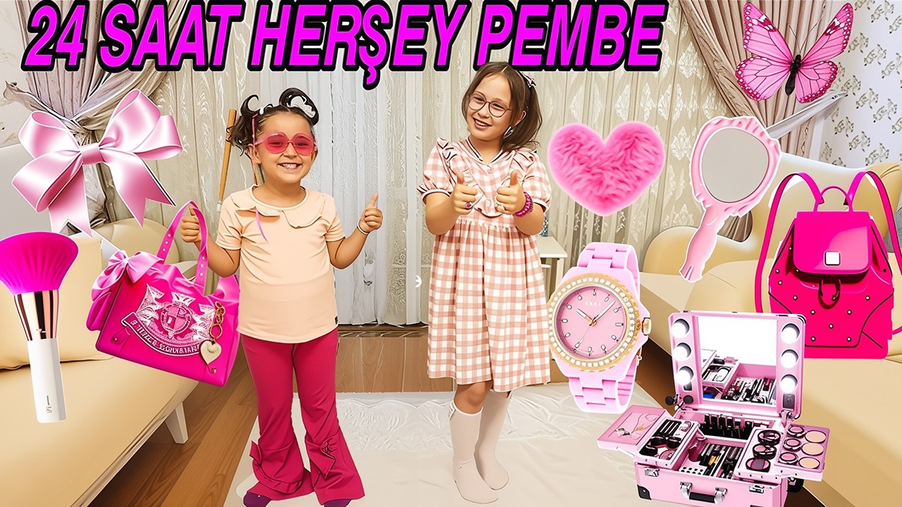 PEMBE OLAN HERŞEYİ GİYDİK !! BAHAR BANU ALYA