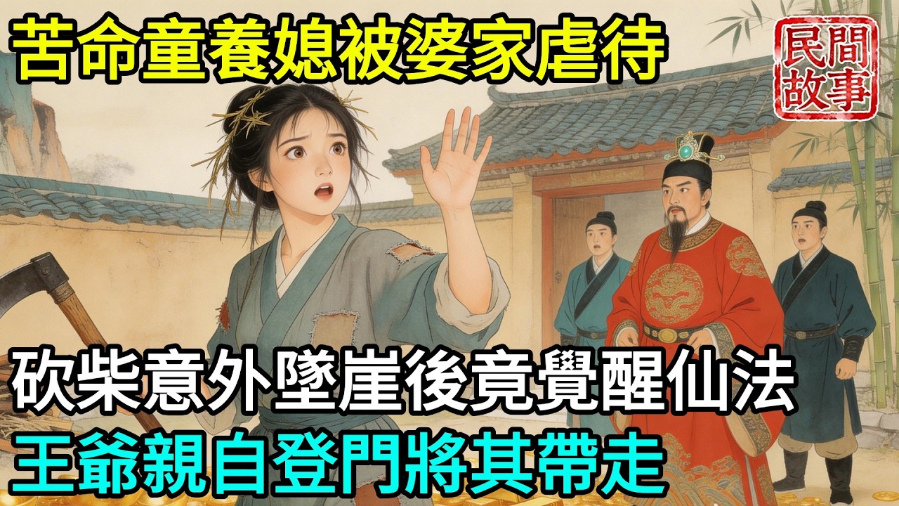 苦命童養媳被婆家打罵虐待，吃不飽睡不好幹重活，砍柴意外墜崖後竟覺醒仙法，變出滿院黃金，王爺親自登門將其帶走認作義女！【故事便利店】#民間故事#傳統故事#故事頻道#聽書#睡前故事#情感